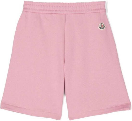 Moncler Enfant Shorts met geborduurd logo Roze