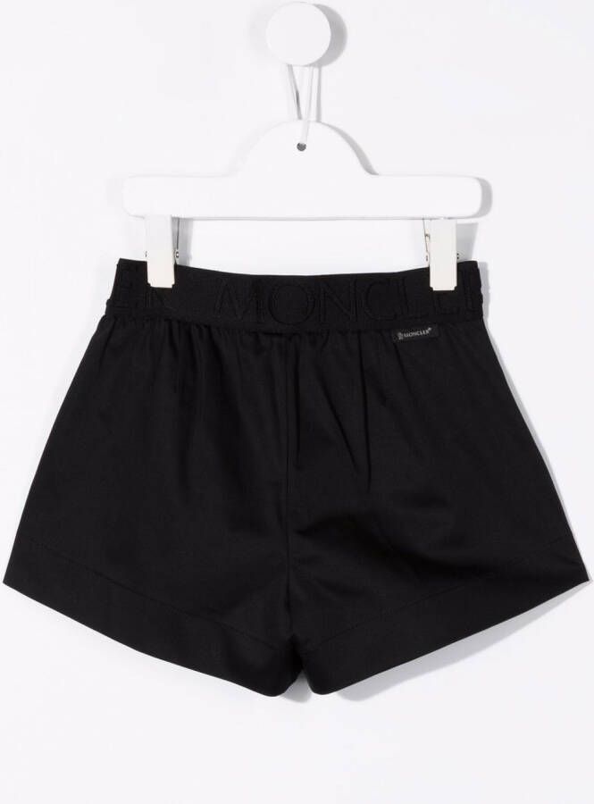 Moncler Enfant Shorts met logo taille Zwart