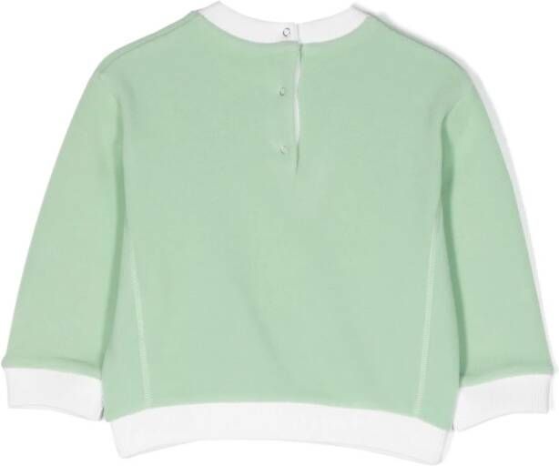 Moncler Enfant Sweater met geborduurd logo Groen