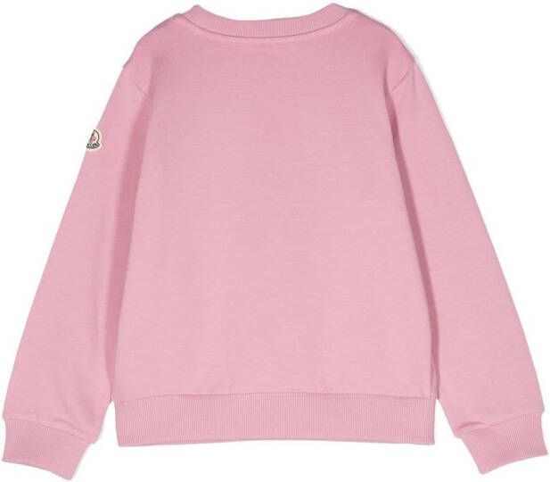 Moncler Enfant Sweater met geborduurd logo Roze