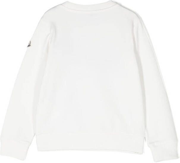 Moncler Enfant Sweater met geborduurd logo Wit