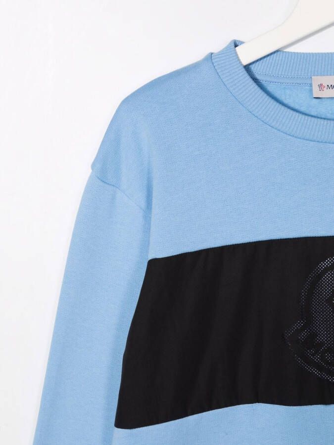 Moncler Enfant Sweater met logo Blauw