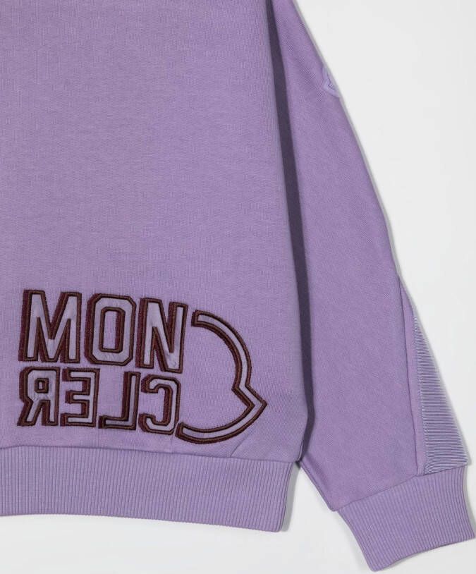 Moncler Enfant Sweater met logoprint Paars