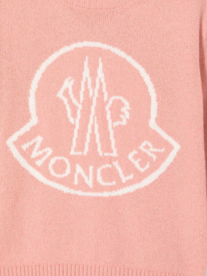Moncler Enfant Sweater met logoprint Roze