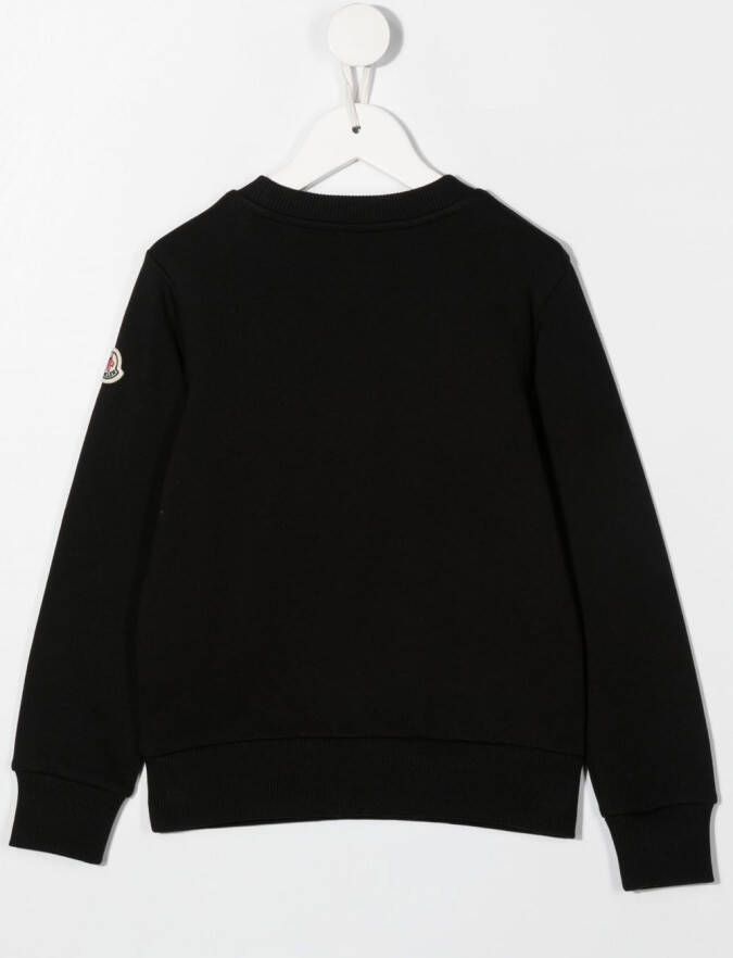 Moncler Enfant Sweater met logoprint Zwart