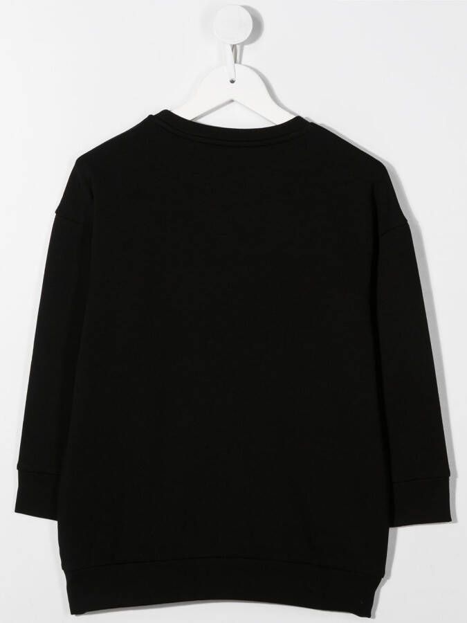 Moncler Enfant Sweaterjurk met geborduurd logo Zwart