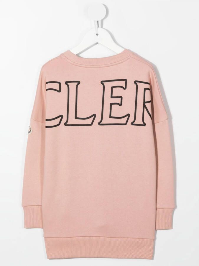 Moncler Enfant Sweaterjurk met logoprint Roze