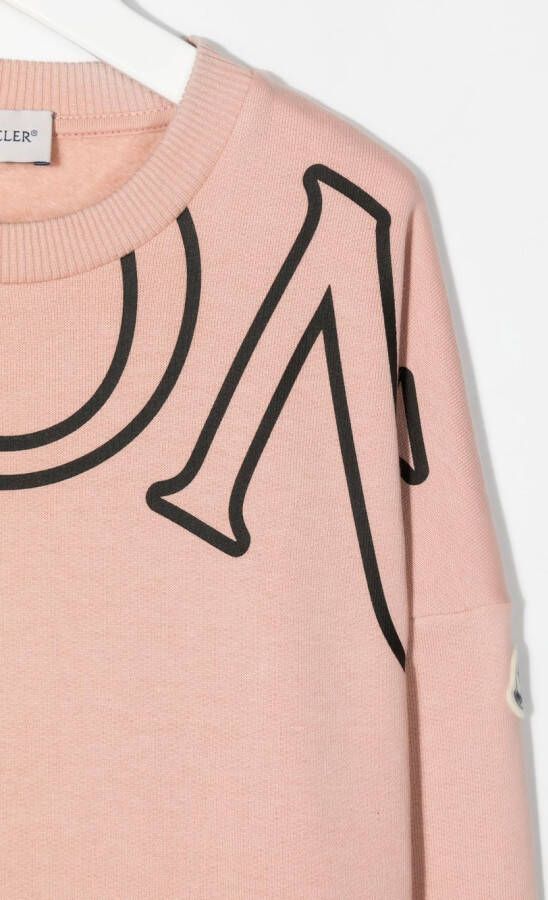 Moncler Enfant Sweaterjurk met logoprint Roze