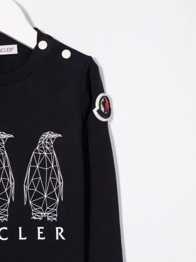 Moncler Enfant T-shirt met dierenprint Blauw