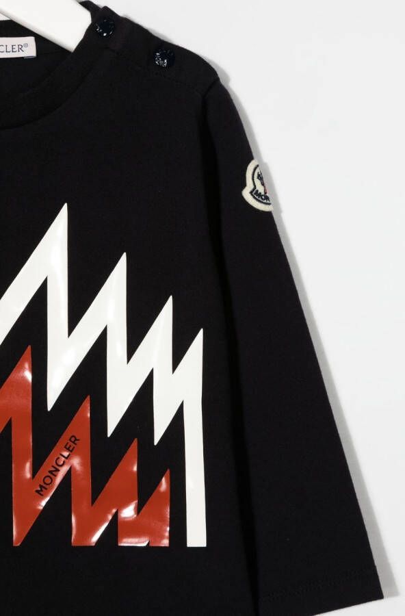 Moncler Enfant T-shirt met grafische print Blauw
