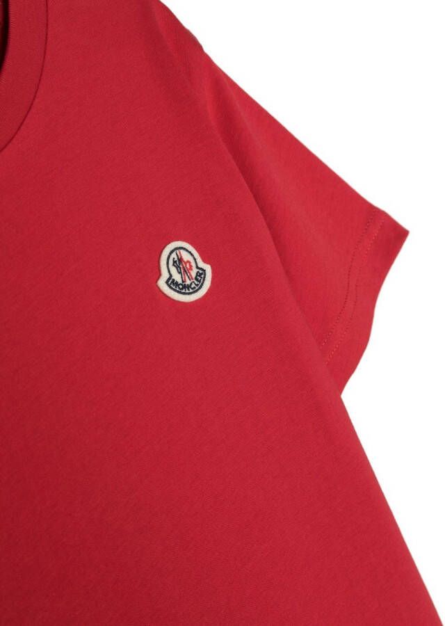 Moncler Enfant T-shirt met logopatch Rood