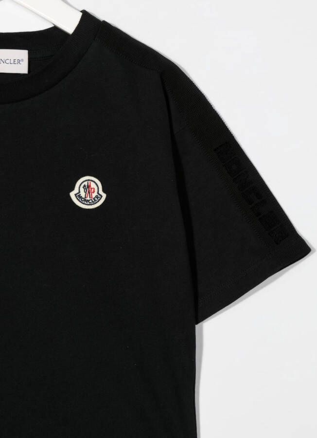 Moncler Enfant T-shirt met logopatch Zwart