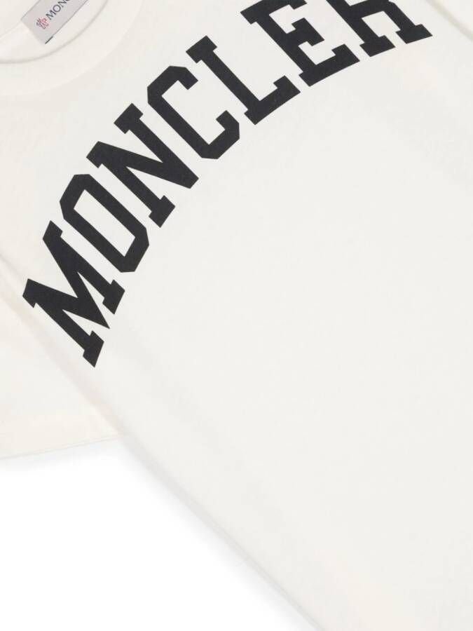 Moncler Enfant T-shirt met logoprint Beige