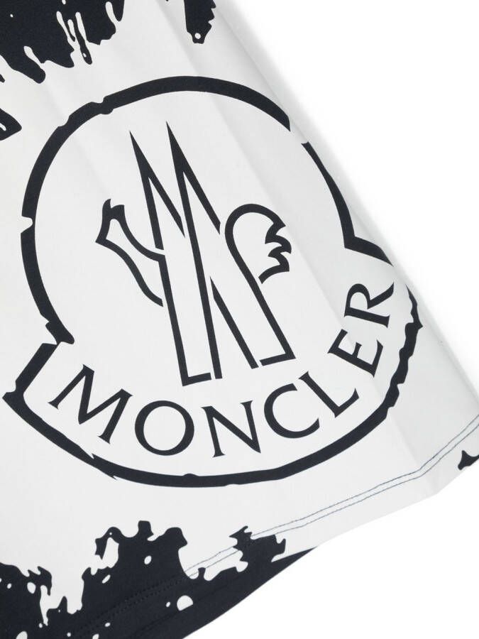 Moncler Enfant T-shirt met logoprint Blauw
