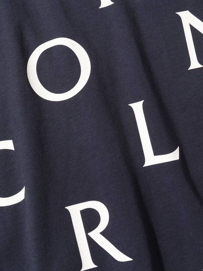 Moncler Enfant T-shirt met logoprint Blauw