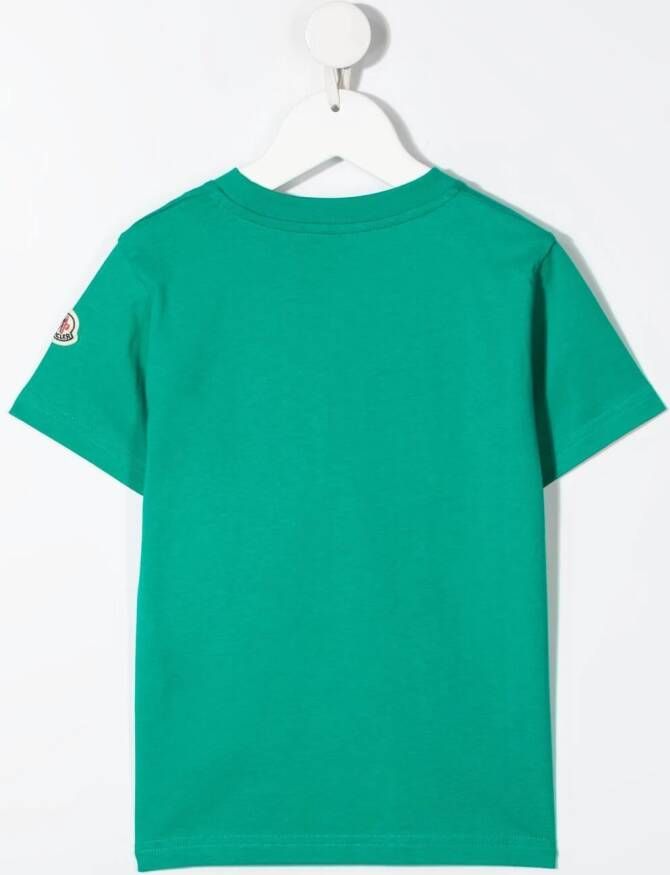 Moncler Enfant T-shirt met logoprint Groen