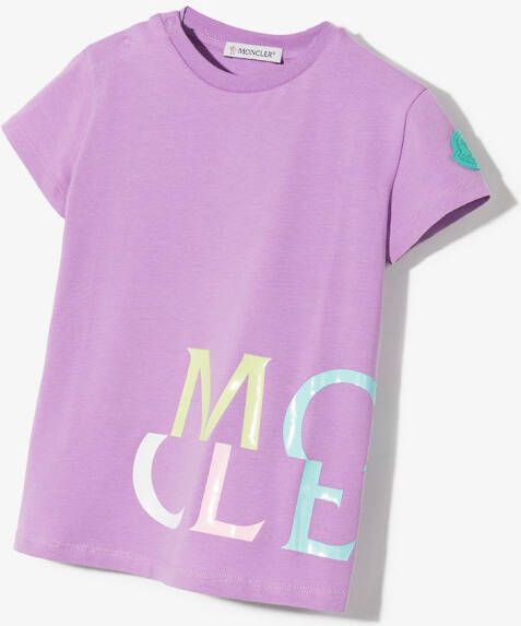 Moncler Enfant T-shirt met logoprint Paars
