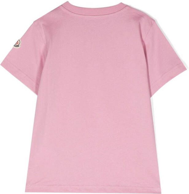 Moncler Enfant T-shirt met logoprint Roze