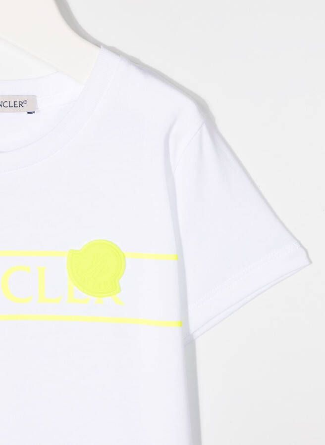 Moncler Enfant T-shirt met logoprint Wit