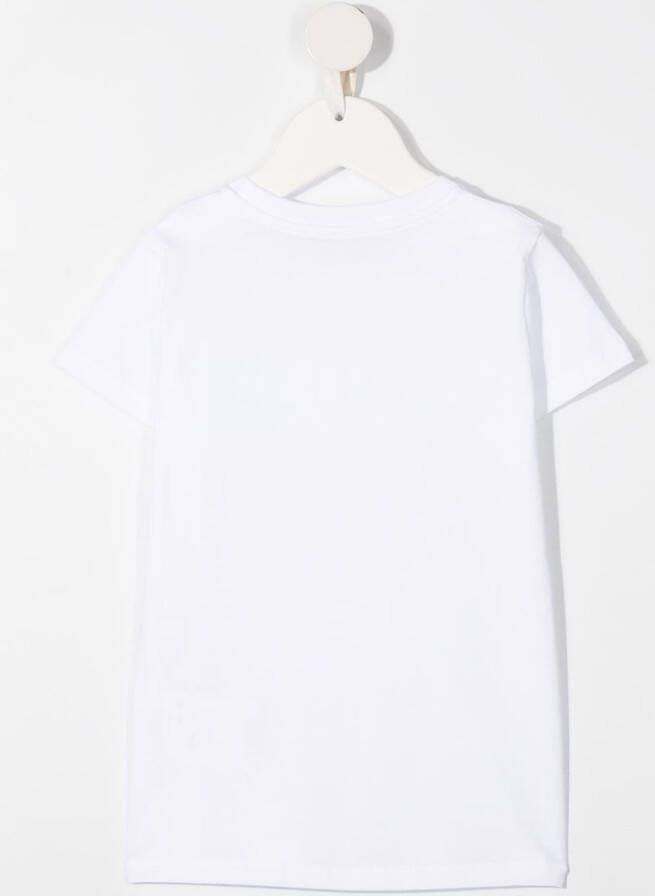 Moncler Enfant T-shirt met logoprint Wit