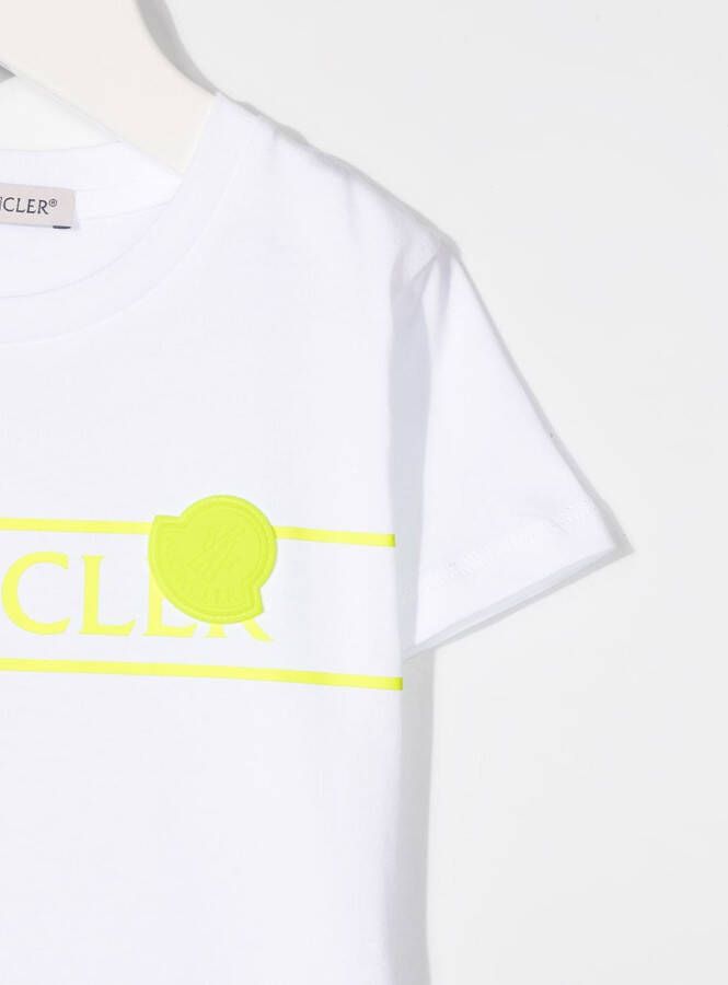 Moncler Enfant T-shirt met logoprint Wit