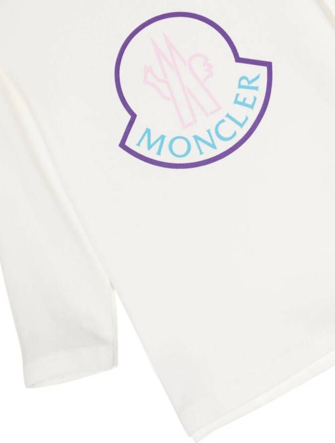 Moncler Enfant T-shirt met logoprint Wit