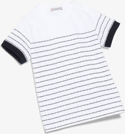Moncler Enfant T-shirt met logoprint Wit