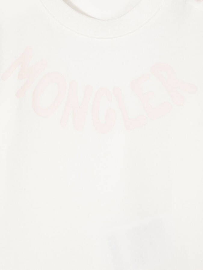 Moncler Enfant T-shirt met logoprint Wit