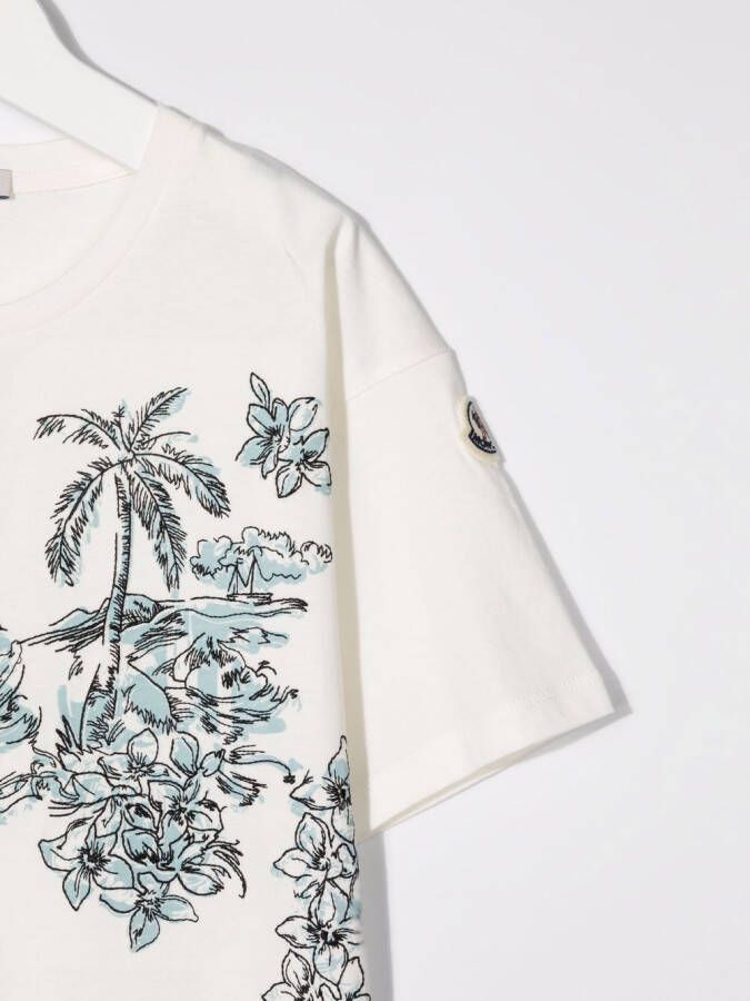 Moncler Enfant T-shirt met print Wit