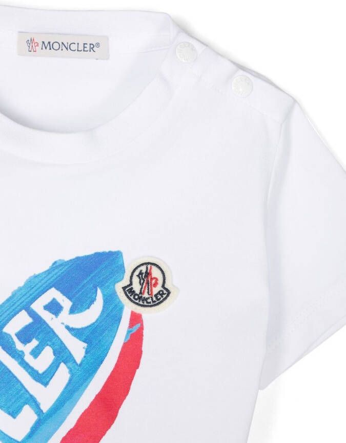 Moncler Enfant T-shirt met surfboard print Wit