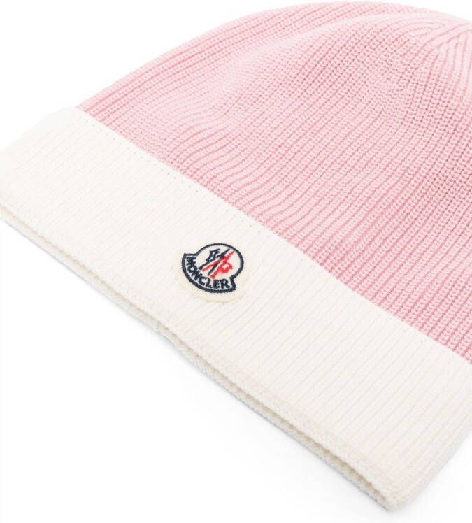 Moncler Enfant Tweekleurige muts Roze
