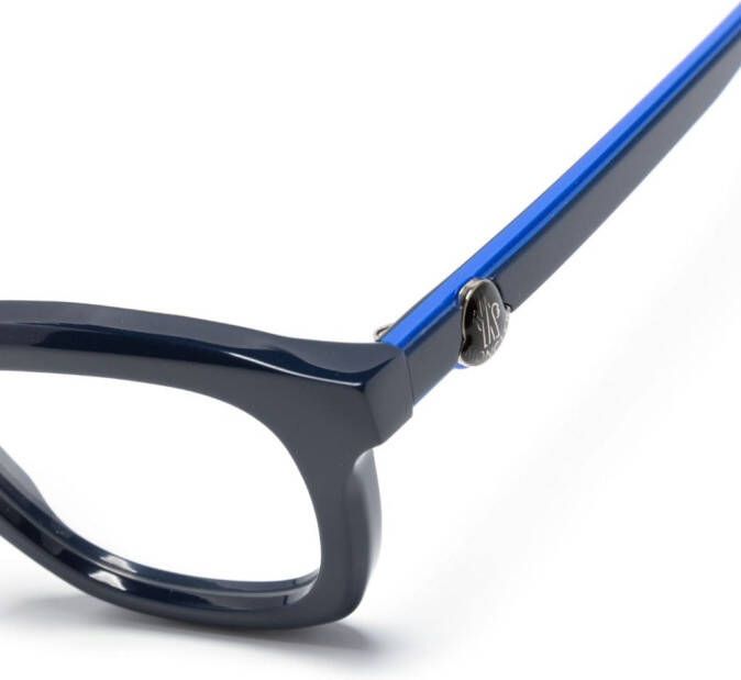 Moncler Eyewear Bril met rond montuur Blauw