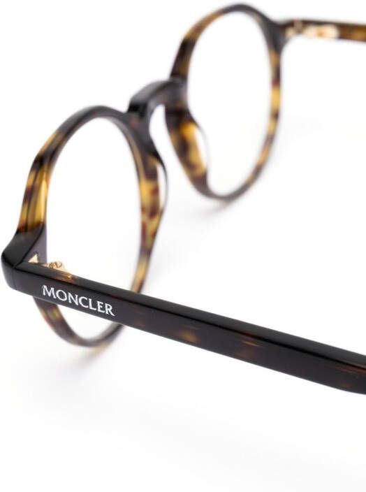 Moncler Eyewear Bril met rond montuur Bruin