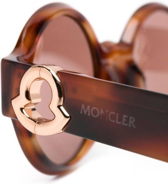 Moncler Eyewear Zonnebril met rond montuur Bruin