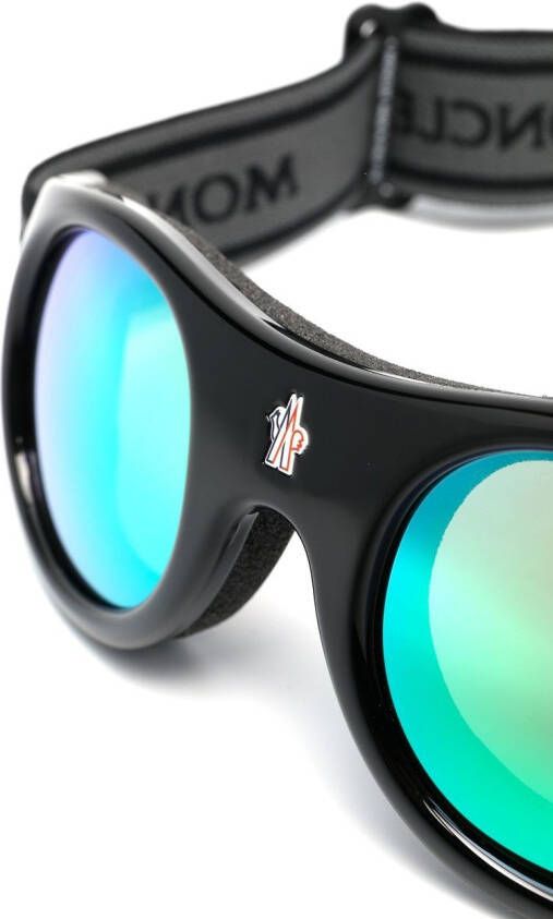 Moncler Eyewear Zonnebril met rond montuur Zwart