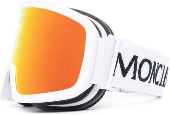Moncler Eyewear Skibril met logo Wit