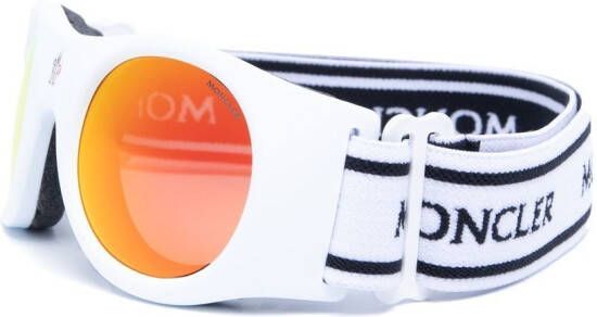 Moncler Eyewear Zonnebril met logoband Wit
