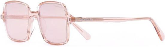 Moncler Eyewear Zonnebril met logoprint Beige