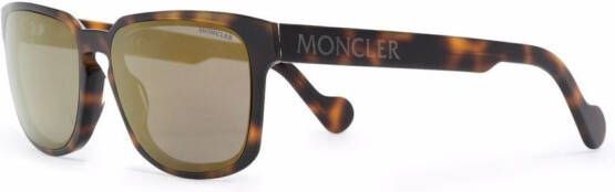 Moncler Eyewear Zonnebril met vierkant montuur Bruin