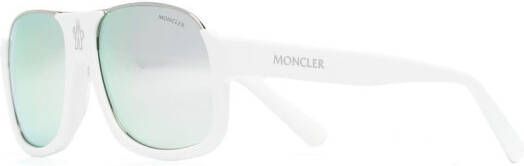 Moncler Eyewear Zonnebril met vierkant montuur Wit