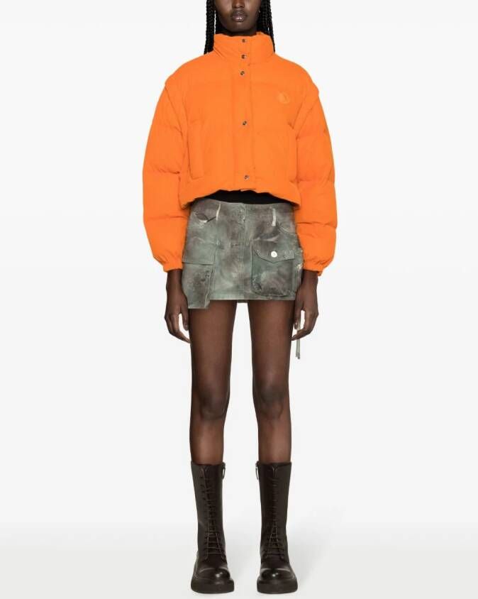 Moncler Grenadelle detachable-sleeves puffer jacket Oranje