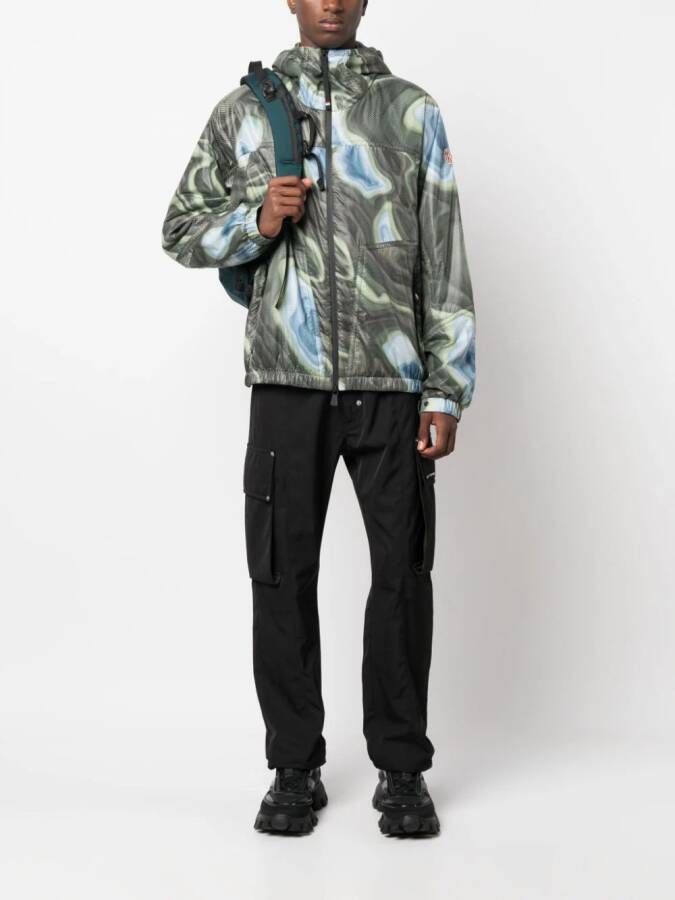 Moncler Grenoble Day Namic bomberjack met abstracte print Groen