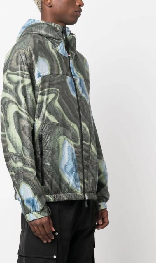Moncler Grenoble Day Namic bomberjack met abstracte print Groen