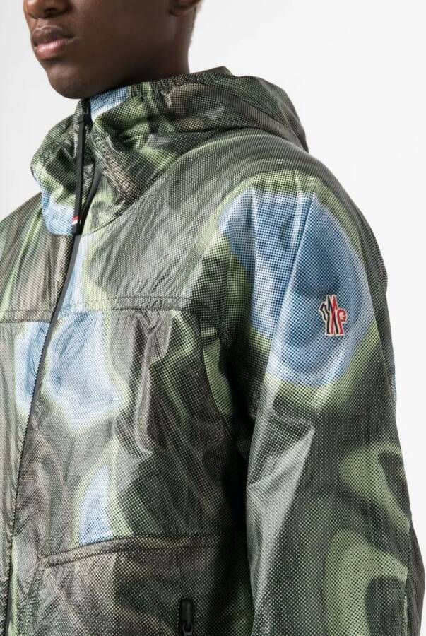 Moncler Grenoble Day Namic bomberjack met abstracte print Groen