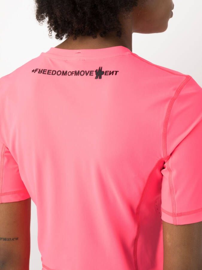 Moncler Grenoble T-shirt met logo-reliëf Roze
