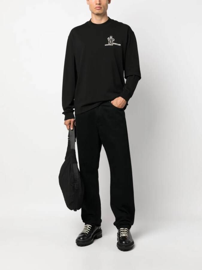 Moncler Grenoble Sweater met logoprint Zwart