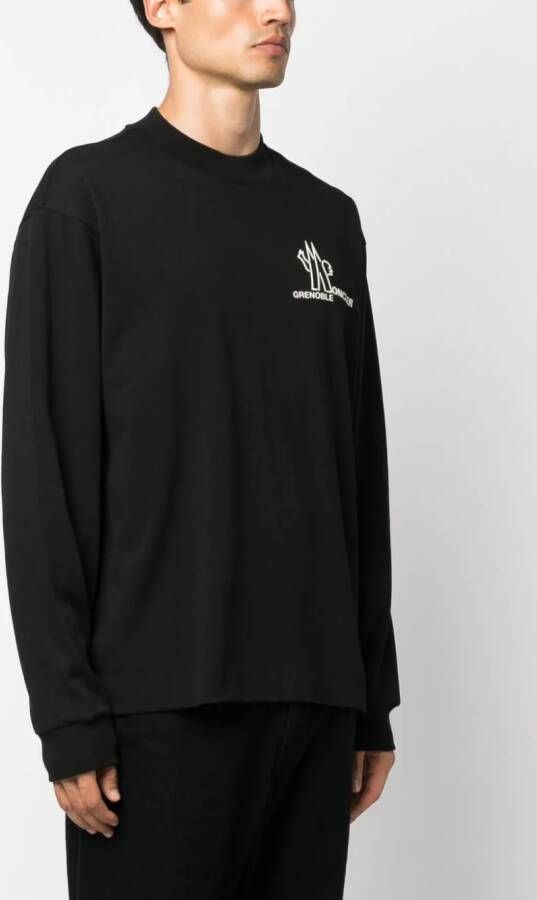 Moncler Grenoble Sweater met logoprint Zwart