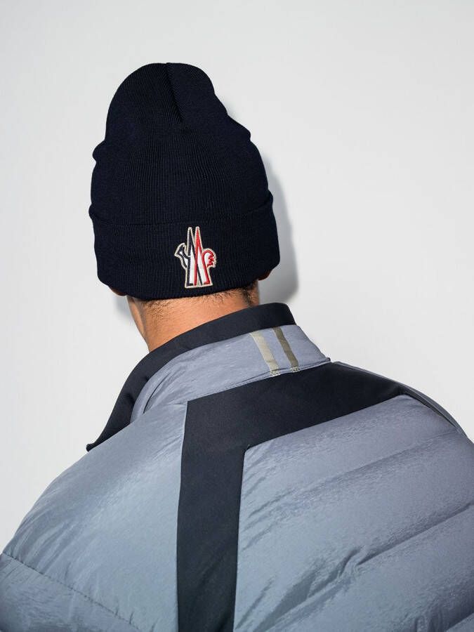 Moncler Grenoble Muts met logopatch Blauw