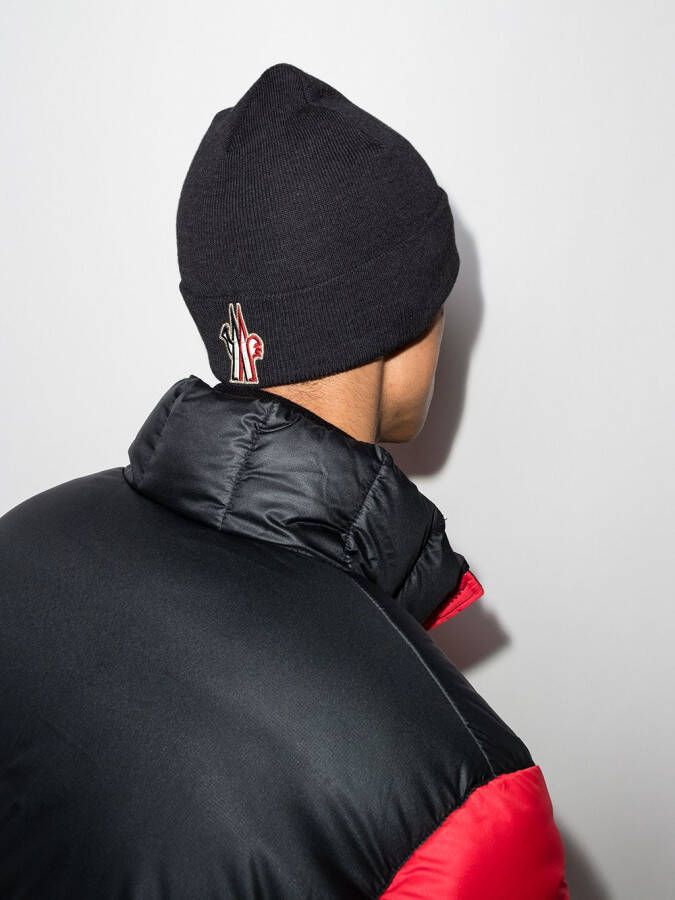 Moncler Grenoble Muts met logopatch Grijs