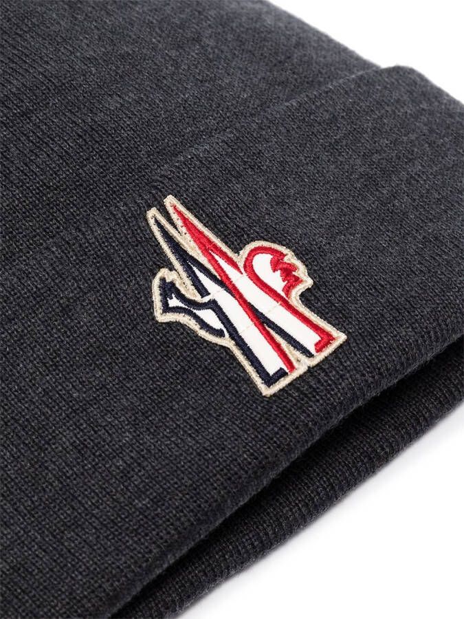Moncler Grenoble Muts met logopatch Grijs